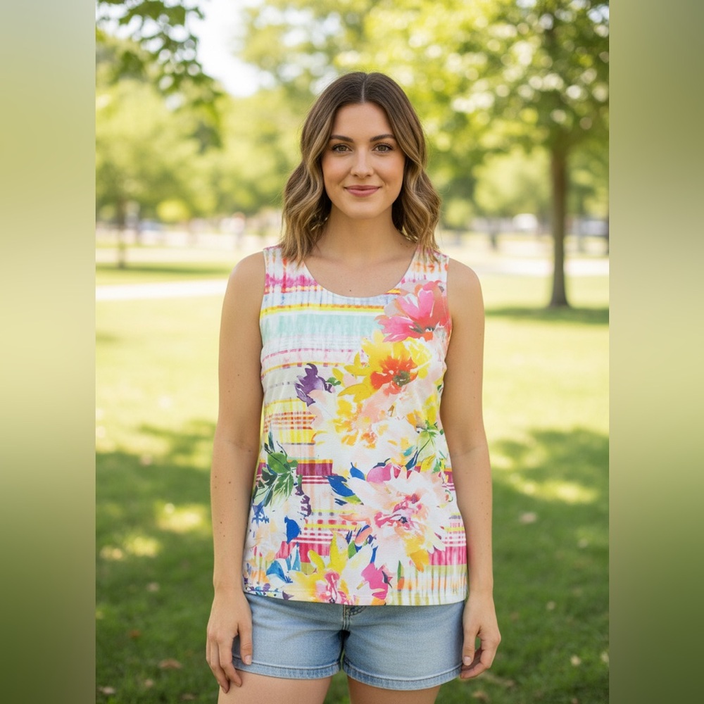 Christopher & Banks Floral print Sleeveless Tank Size XLP